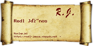 Redl János névjegykártya