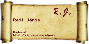 Redl János névjegykártya